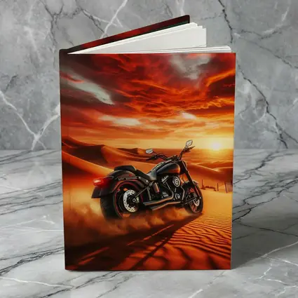Harley Davidson Cruiser Motorcycle Desert Sunset