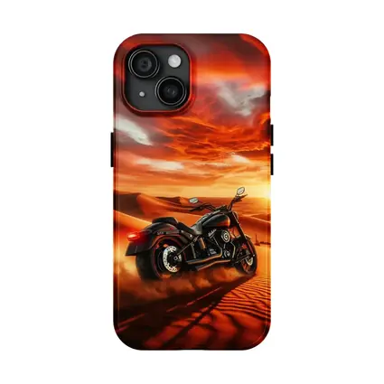 Harley Davidson Cruiser Motorcycle Desert Sunset