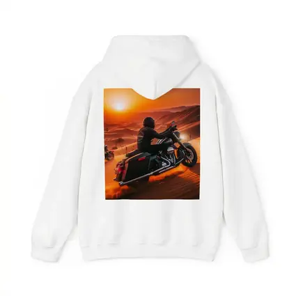 Harley Davidson Bagger Riding Desert Sunset