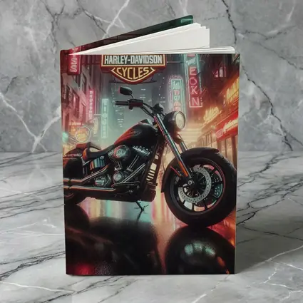 Harley Davidson Motorcycle Rainy Neon City Street
