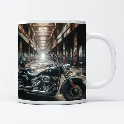 Harley Davidson Chopper Abandoned Industrial Warehouse