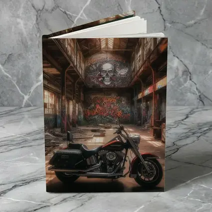 Harley Davidson Cruiser Abandoned Warehouse Graffiti
