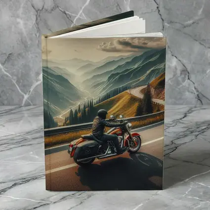 Harley Davidson Cruiser Riding Mountain Road