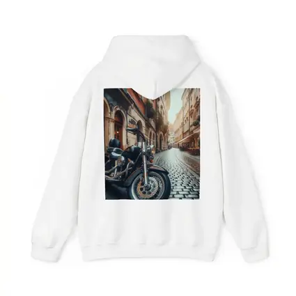 Harley Davidson Cruiser on European Cobblestone Street