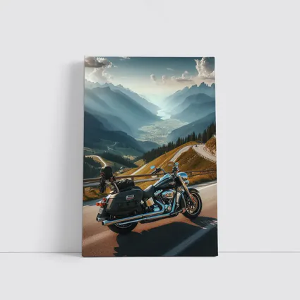 Harley Davidson Touring Motorcycle Alpine Mountain Road