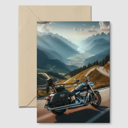 Harley Davidson Touring Motorcycle Alpine Mountain Road