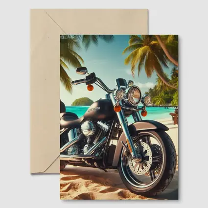 Harley Davidson Cruiser Motorcycle Tropical Beach