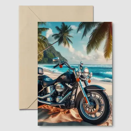 Harley Davidson Cruiser Motorcycle Tropical Beach