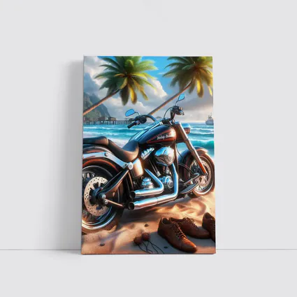Harley Davidson Cruiser Motorcycle Tropical Beach