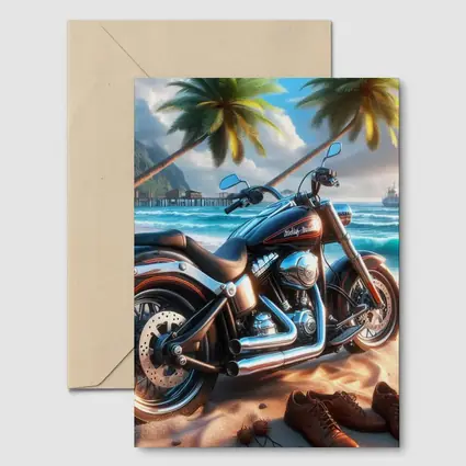 Harley Davidson Cruiser Motorcycle Tropical Beach