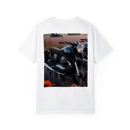 Vintage Moto Guzzi Motorcycle Poppy Field