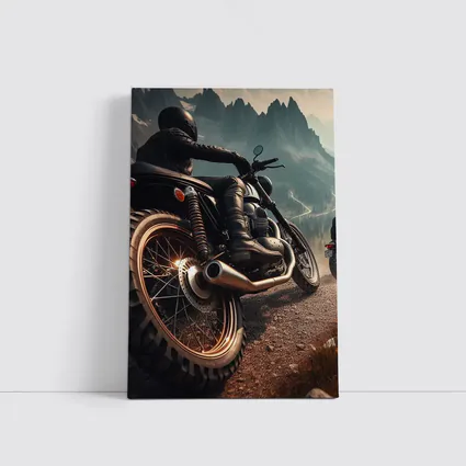 Scrambler Motorcycle Rider Mountain Road