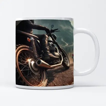 Scrambler Motorcycle Rider Mountain Road