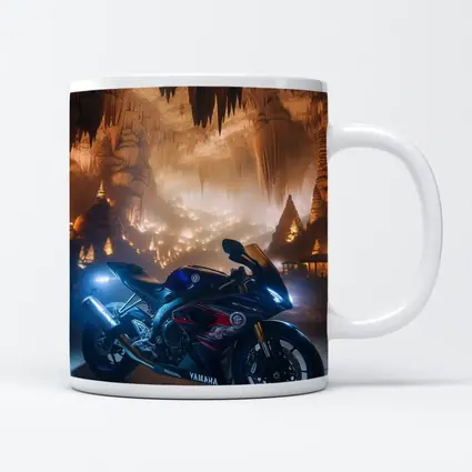 Yamaha Sport Bike Inside Glowing Cave