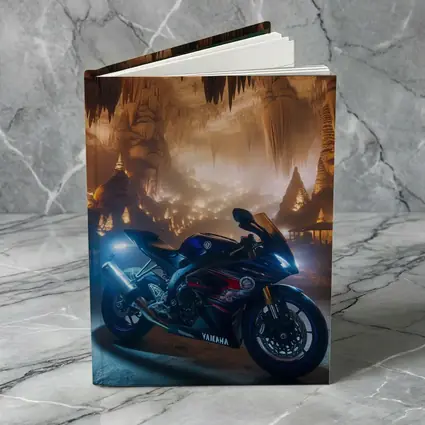 Yamaha Sport Bike Inside Glowing Cave