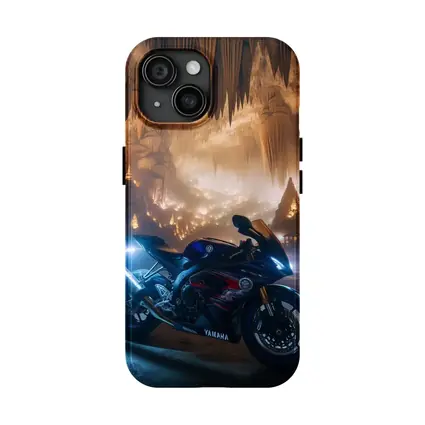 Yamaha Sport Bike Inside Glowing Cave