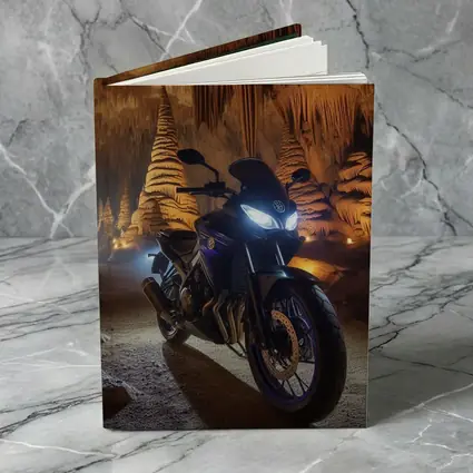 Yamaha Motorcycle Parked Inside Dramatic Cave