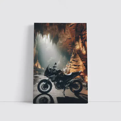 Yamaha Adventure Motorcycle Inside Mystical Cave