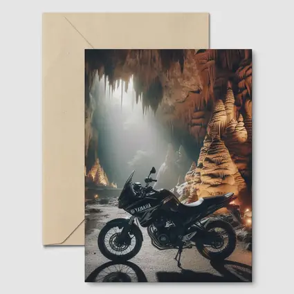 Yamaha Adventure Motorcycle Inside Mystical Cave