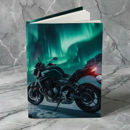 Naked Bike Motorcycle Under Northern Lights