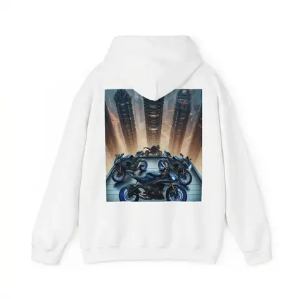 Sport Bikes Futuristic City Skyline Night