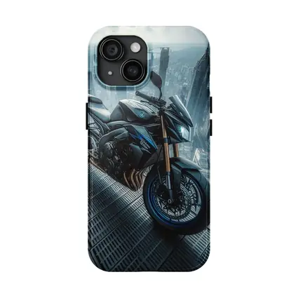 Yamaha Streetfighter Motorcycle Futuristic City Skyline