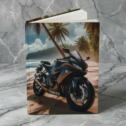 Yamaha Sport Bike Tropical Beach Palm Trees