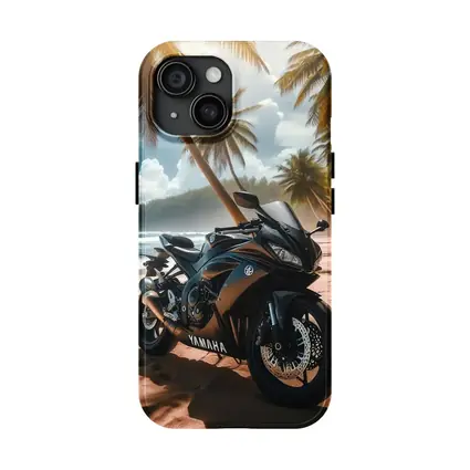 Yamaha Sport Bike Tropical Beach Palm Trees