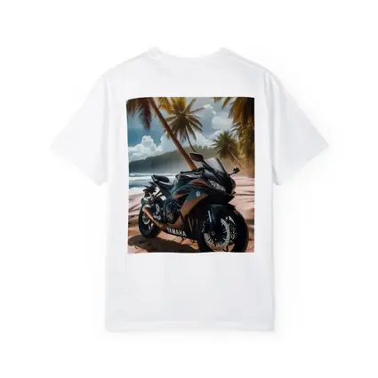 Yamaha Sport Bike Tropical Beach Palm Trees