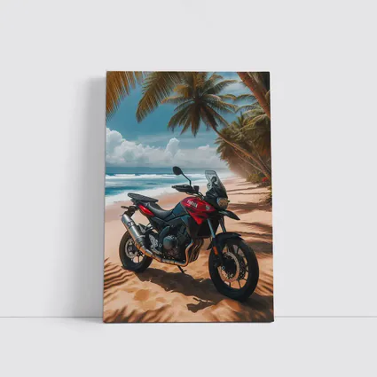 Yamaha Adventure Motorcycle Tropical Beach Scene