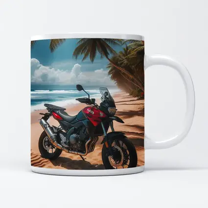 Yamaha Adventure Motorcycle Tropical Beach Scene