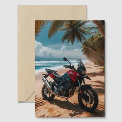 Yamaha Adventure Motorcycle Tropical Beach Scene