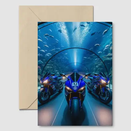 Yamaha R1 Superbikes Inside Aquarium Tunnel