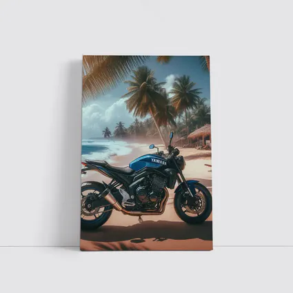 Yamaha Motorcycle Parked On Tropical Beach