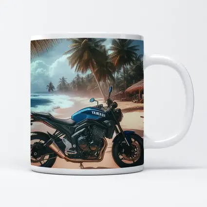 Yamaha Motorcycle Parked On Tropical Beach