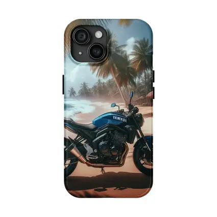 Yamaha Motorcycle Parked On Tropical Beach