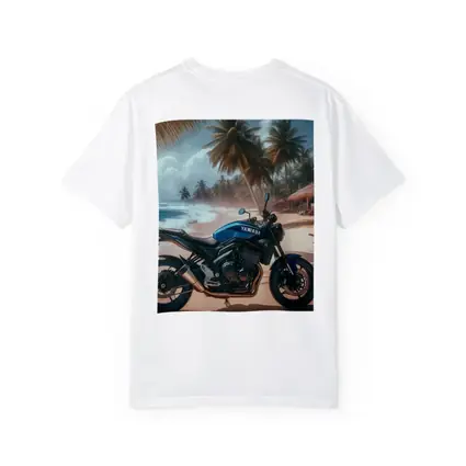 Yamaha Motorcycle Parked On Tropical Beach