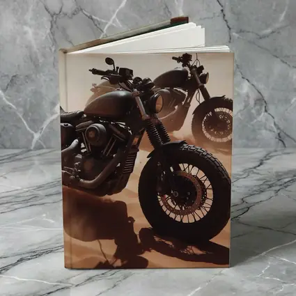 Dark Motorcycles Parked On Desert Sand