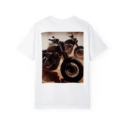 Dark Motorcycles Parked On Desert Sand