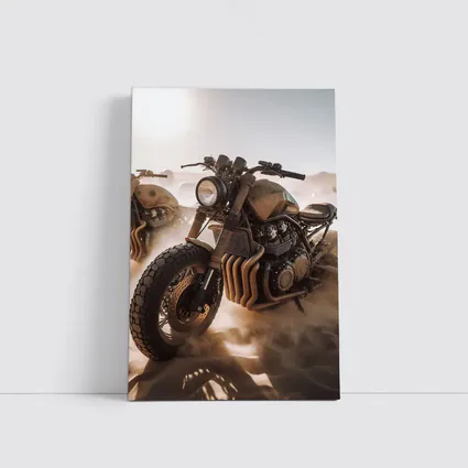 Desert Scrambler Motorcycle Sand Dunes Art