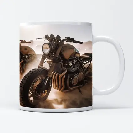 Desert Scrambler Motorcycle Sand Dunes Art