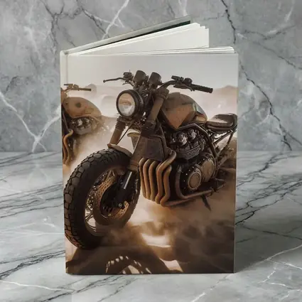 Desert Scrambler Motorcycle Sand Dunes Art