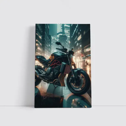 Dark Naked Bike Motorcycle Rainy City Night