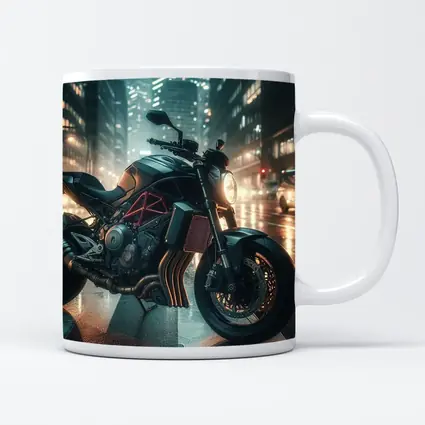 Dark Naked Bike Motorcycle Rainy City Night