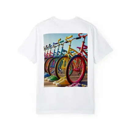 Colorful Bicycles and Sneakers on Boardwalk