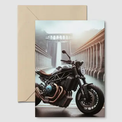 Dark Naked Streetfighter Motorcycle Near Concrete Dam