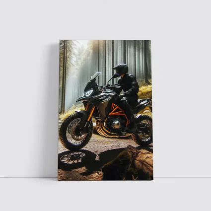 KTM Adventure Motorcycle Rider Forest Light