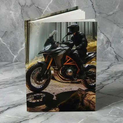 KTM Adventure Motorcycle Rider Forest Light
