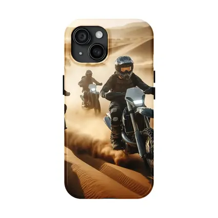 Dirt Bikes Racing Through Sandy Desert Dunes