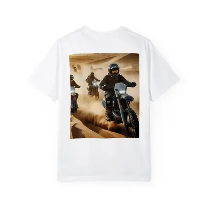 Dirt Bikes Racing Through Sandy Desert Dunes